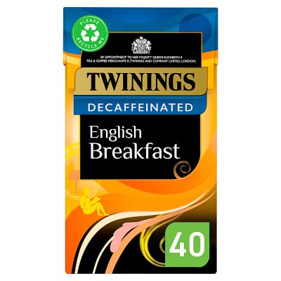 Twinings decaffeinated English Breakfast tea 40 bags, imported from the UK