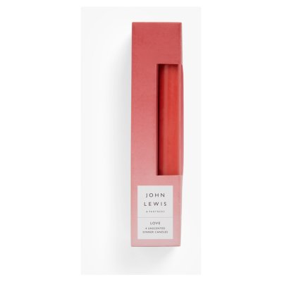 John Lewis Sentiments Love candles 4-pack, imported from the UK