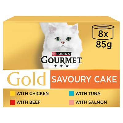 Gourmet Gold Savoury Cake wet cat food variety 8x85g (British brand)
