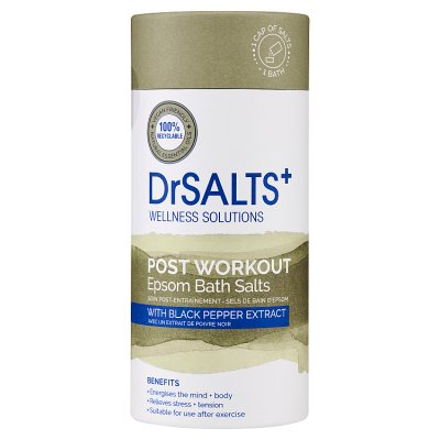 Dr Salts Post Workout Epsom Bath Salts 750g, imported from the UK