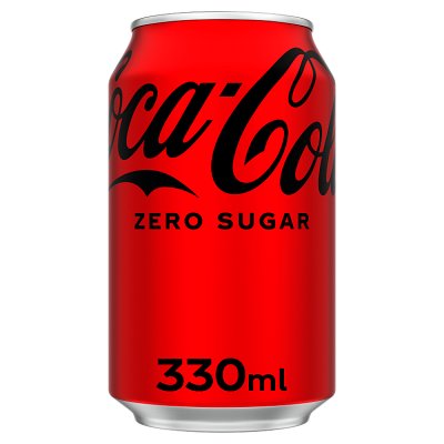 Coca-Cola Zero Sugar soft drink 330ml can - British product