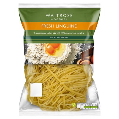 Waitrose fresh linguine egg pasta 500g, imported from the UK