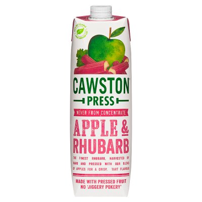 Cawston Press apple and rhubarb juice 1 litre - British product