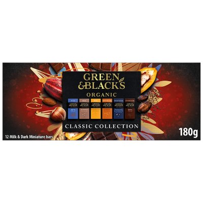 Green & Black's miniature chocolate bar collection 180g, imported from the UK