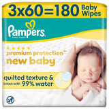 Pampers New Baby wipes 3x60pk, imported from the UK