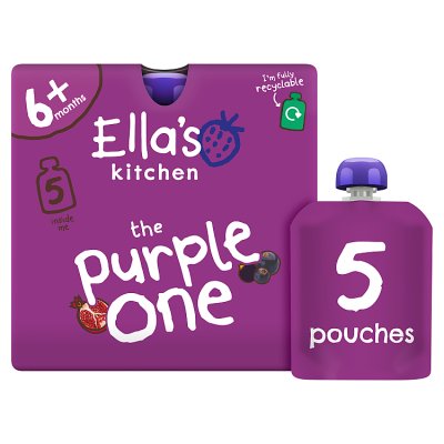 Ella's Kitchen The Purple One squished fruit pouch 5x90g (British brand)