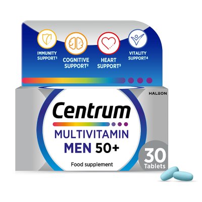 Centrum Men 50+ multivitamin tablets 30s (British brand)