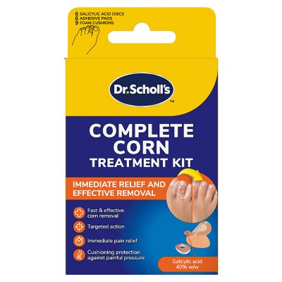 Scholl Complete Corn Treatment Kit with salicylic acid discs (British brand)