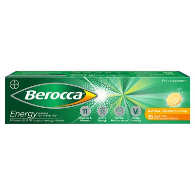 Berocca orange flavour effervescent tablets 15 pack, UK version