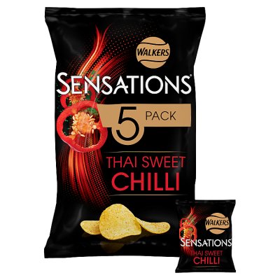 Walkers Sensations Thai Sweet Chilli crisps 5x25g (British brand)