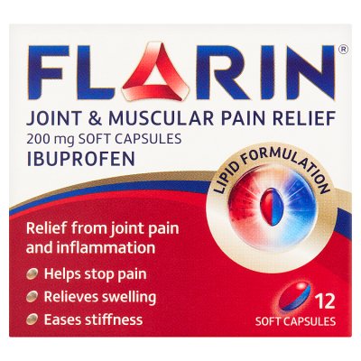 Flarin joint and muscular pain relief capsules 12s (British brand)