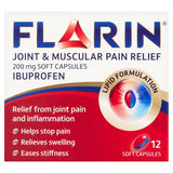 Flarin joint and muscular pain relief capsules 12s (British brand)
