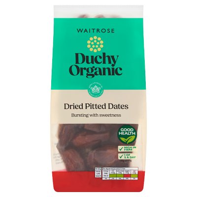 Waitrose Duchy Organic dried pitted dates 250g, UK version