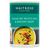 Waitrose cream of petits pois and bacon soup 400g (British brand)