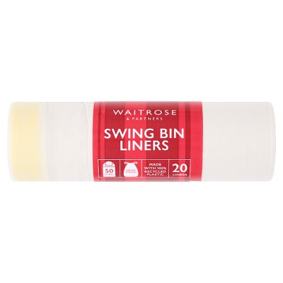 Waitrose swing bin liners 20s 50 litre, UK version