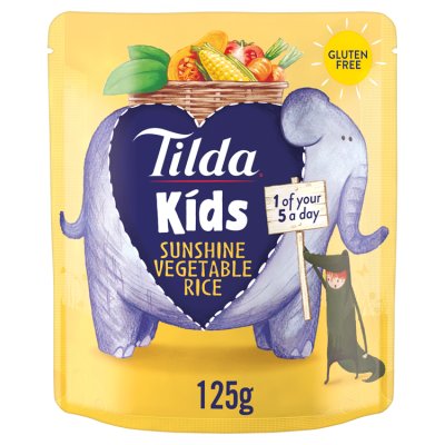 Tilda Kids Sunshine Vegetable Rice pouch 125g (British brand)
