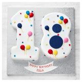 18th birthday cake with balloon and stars decoration - British product