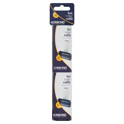 Korbond lint roller refills 2x21 sheets - British product