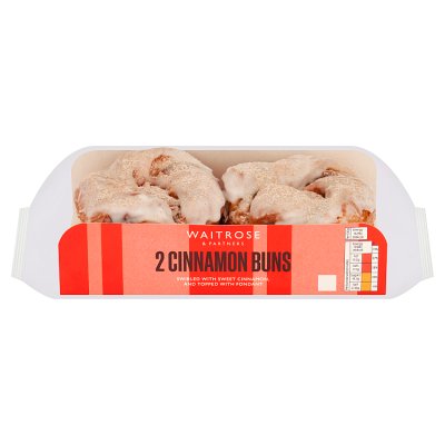 Waitrose cinnamon buns with vanilla fondant 2 pack (British brand)