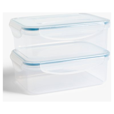 John Lewis ANYDAY plastic storage containers set of 2 1L clear (British brand)