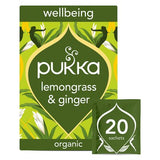 Pukka organic lemongrass and ginger herbal tea 20 bags, UK version