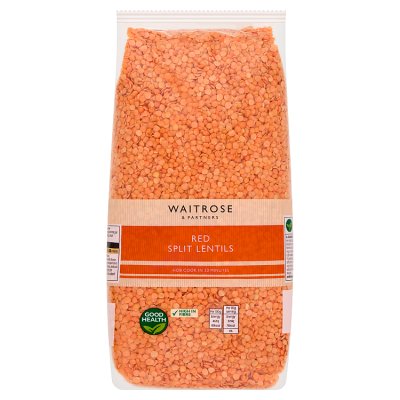 Waitrose red split lentils 1kg pack (British brand)