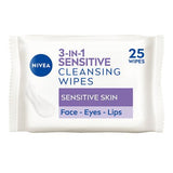 NIVEA biodegradable cleansing face wipes sensitive skin 25 count, UK version