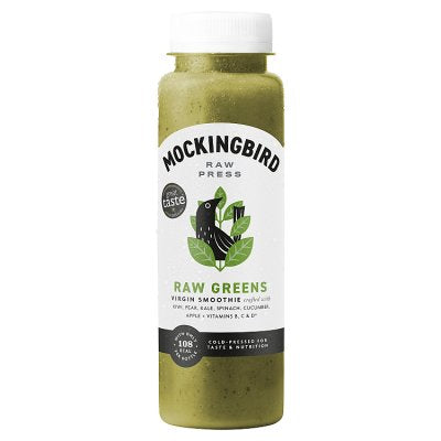 Mockingbird Raw Press Raw Greens smoothie 250ml (British brand)