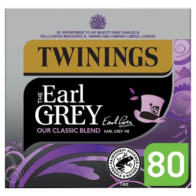Twinings Earl Grey tea bags 80 count 200g (British brand)