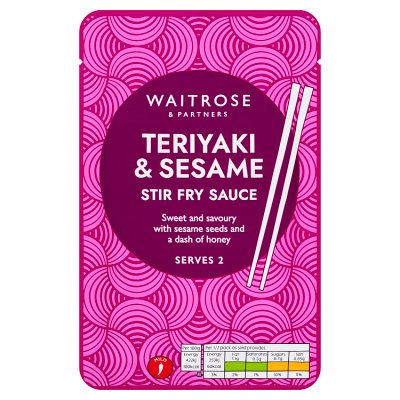Waitrose teriyaki and sesame stir fry sauce 120g, imported from the UK