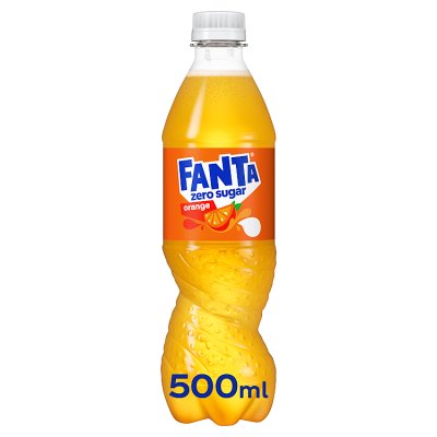 Fanta Zero orange soft drink 500ml (British brand)