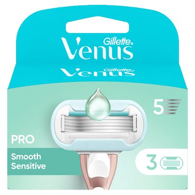 Venus Deluxe Smooth Sensitive razor blade refills 3s, imported from the UK