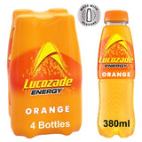 Lucozade Energy Orange drink 4x380ml bottles, UK version