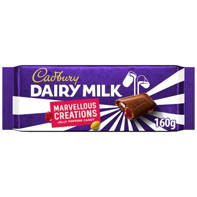 Cadbury Jelly Popping chocolate bar 160g, imported from the UK