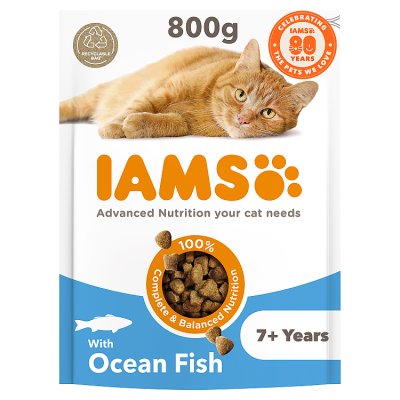 IAMS Senior Cat Ocean Fish dry cat food 800g, UK version