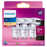Philips LED GU10 warm white 3.5W 3-pack - British product