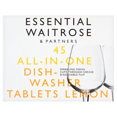 Waitrose all-in-one dish tablets lemon 45s (British brand)