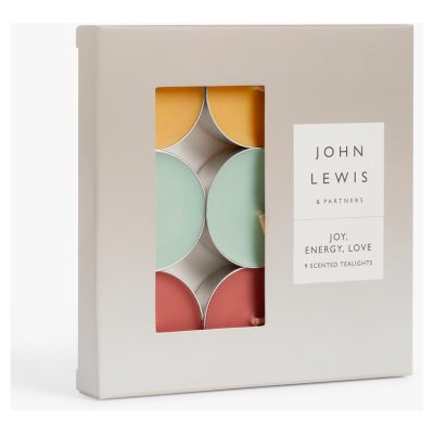 John Lewis tealights Joy Energy Love pack of 9 (British brand)