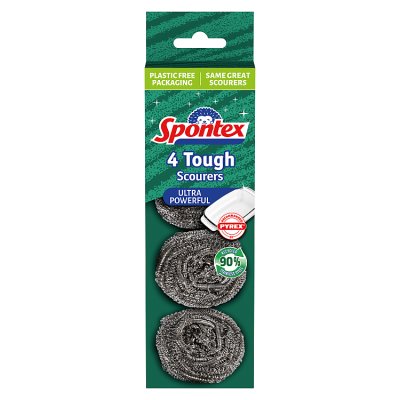 Spontex tough metal scourers, pack of 4, UK version