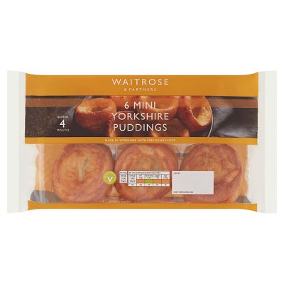 Waitrose mini Yorkshire puddings 6 pack 132g, UK version