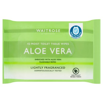 Waitrose moist toilet wipes aloe vera 42 sheets, UK version