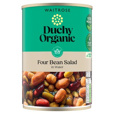 Duchy Organic four bean salad in water 410g, UK version