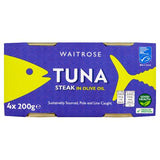 Waitrose MSC tuna steak in olive oil 4x200g, UK version