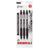 Zebra ballpoint pens black pack of 3, imported from the UK
