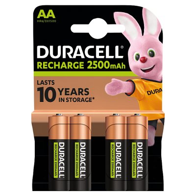 Duracell Ultra rechargeable AA 2500mAh 4-pack, imported from the UK