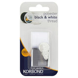 Korbond black and white thread twin pack - British product
