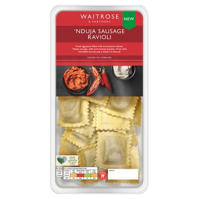 Waitrose 'Nduja sausage ravioli 250g fresh pasta (British brand)