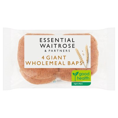 Waitrose wholemeal giant baps 4 pack - British product