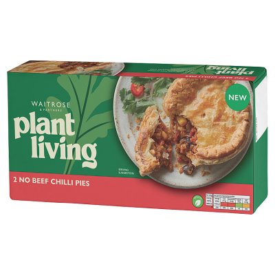 Waitrose No Beef vegan chilli pies 380g, imported from the UK