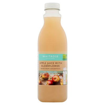 Waitrose pressed apple juice with elderflower 1 litre (British brand)